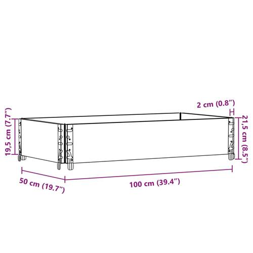Plantekasse 100x50 cm massivt fyrretræ sort