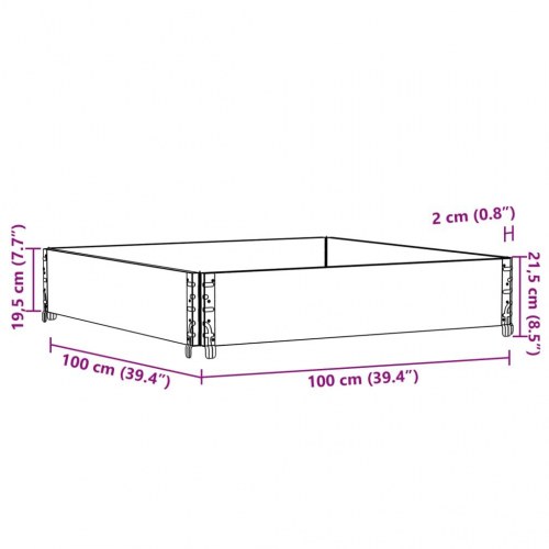Plantekasse 100x100 cm massivt fyrretræ