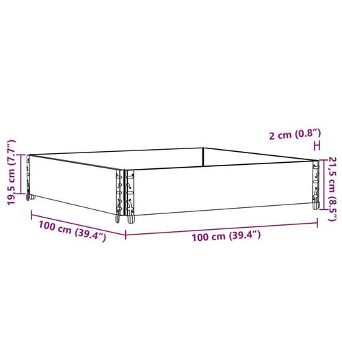 Plantekasse 100x100 cm massivt fyrretræ grå