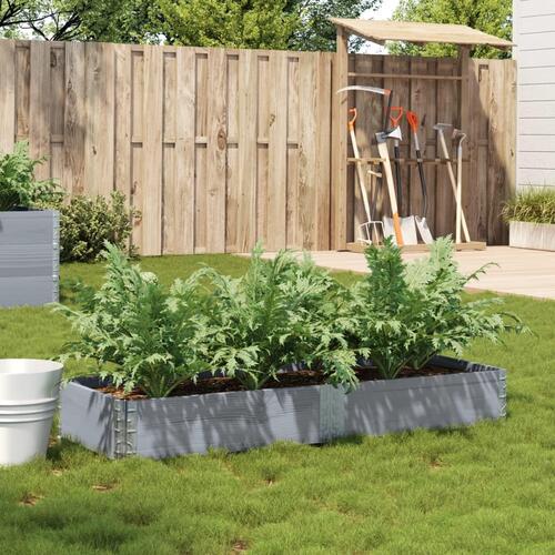 Plantekasse 150x50 cm massivt fyrretræ grå