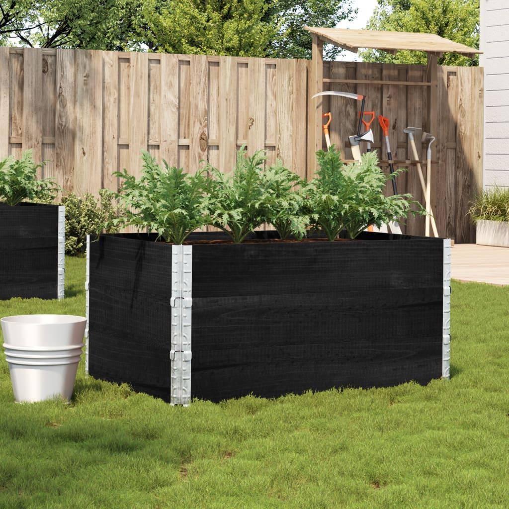 Plantekasse 120x80 cm massivt fyrretræ sort