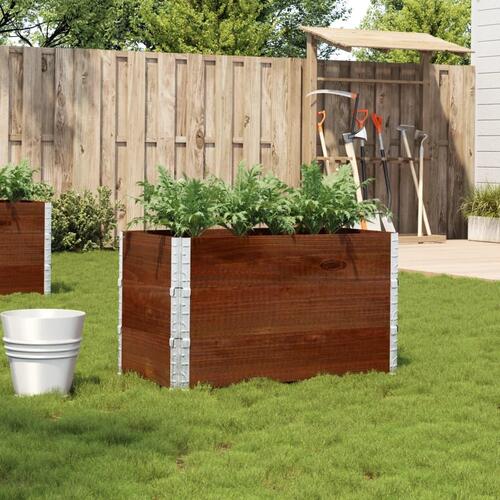 Plantekasse 100x50 cm massivt fyrretræ brun