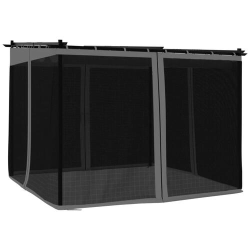 Pavillon 3x3 m mesh-vægge stål antracitgrå