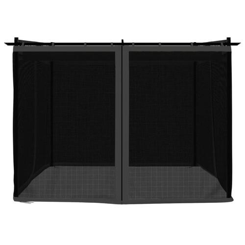 Pavillon 3x3 m mesh-vægge stål antracitgrå