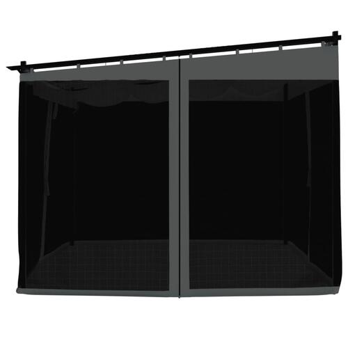 Pavillon 3x3 m mesh-vægge stål antracitgrå