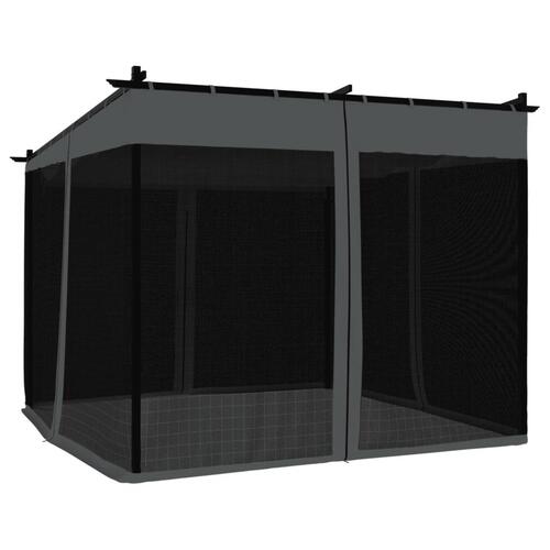 Pavillon 3x3 m mesh-vægge stål antracitgrå
