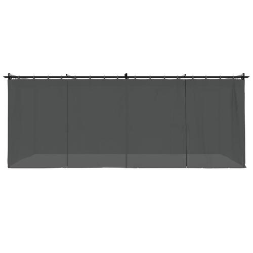 Pavillon 6x3 m med gardiner stål antracitgrå