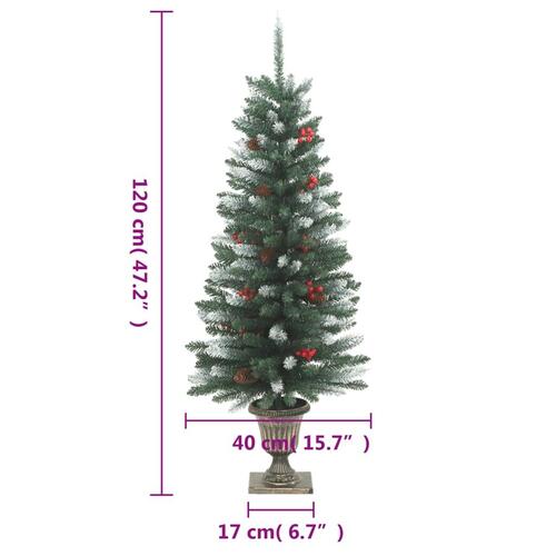 Kunstige juletræer 2 stk. 100 LED'er 120 cm hvid
