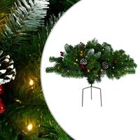 Kunstigt juletræ med lys til havesti 40 cm PVC grøn
