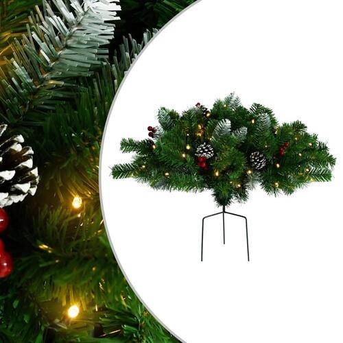Kunstigt juletræ med lys til havesti 40 cm PVC grøn