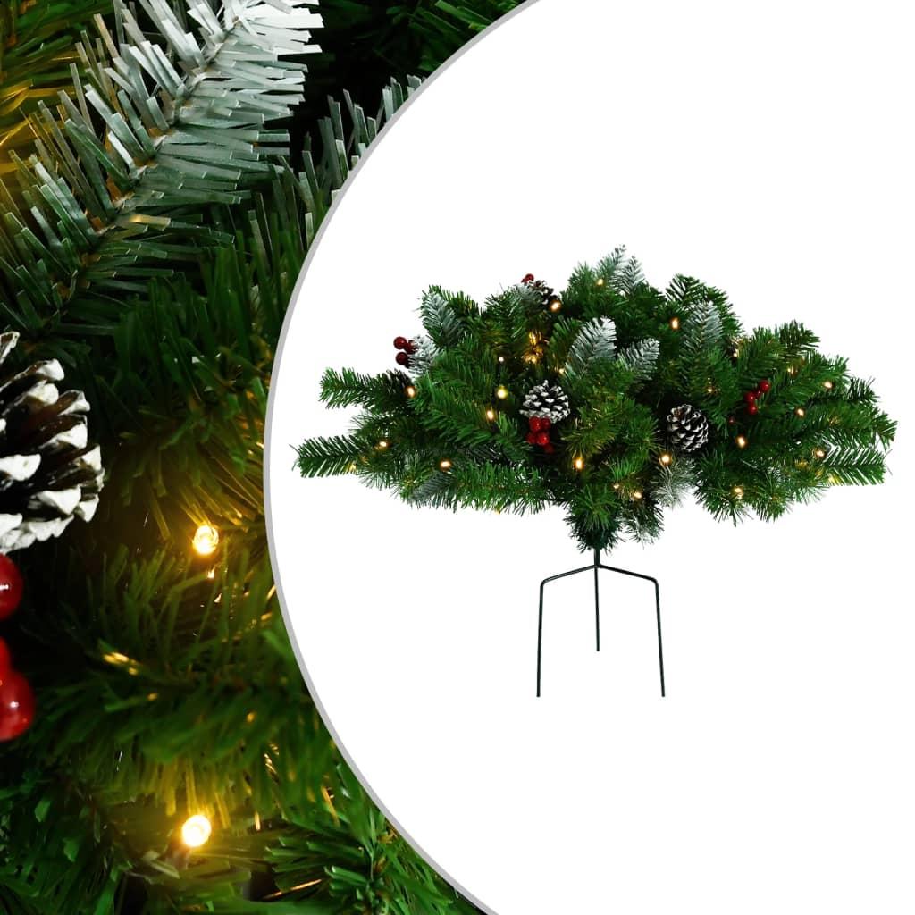 Kunstigt juletræ med lys til havesti 40 cm PVC grøn