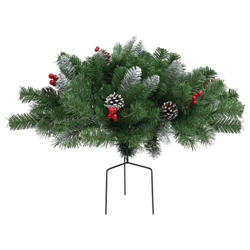Kunstigt juletræ med lys til havesti 40 cm PVC grøn