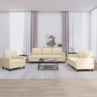 3 personers sofa med hynder stof cremefarvet