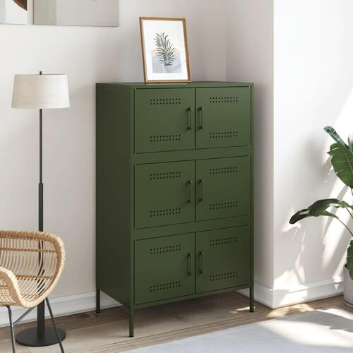 Højskab 68x39x113 cm stål olivengrøn