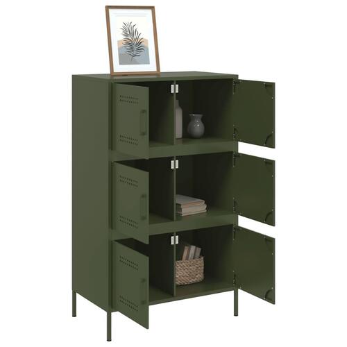 Højskab 68x39x113 cm stål olivengrøn