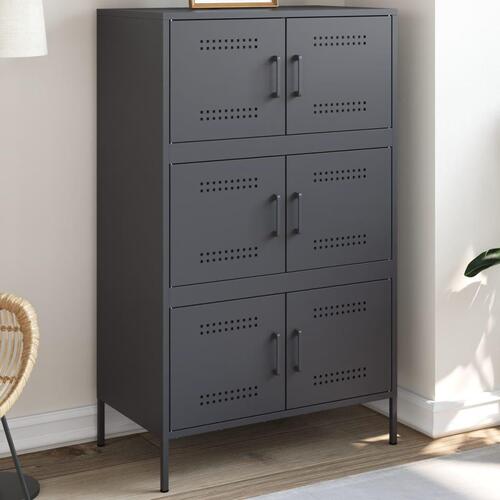 Højskab 68x39x113 cm stål antracitgrå