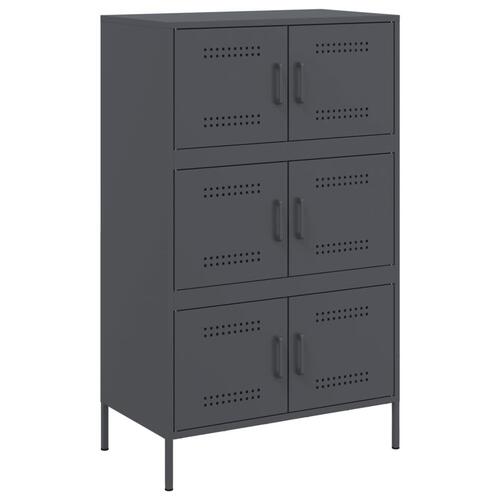 Højskab 68x39x113 cm stål antracitgrå