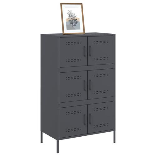 Højskab 68x39x113 cm stål antracitgrå