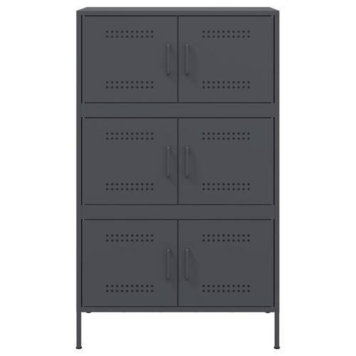 Højskab 68x39x113 cm stål antracitgrå