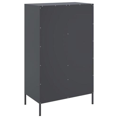 Højskab 68x39x113 cm stål antracitgrå