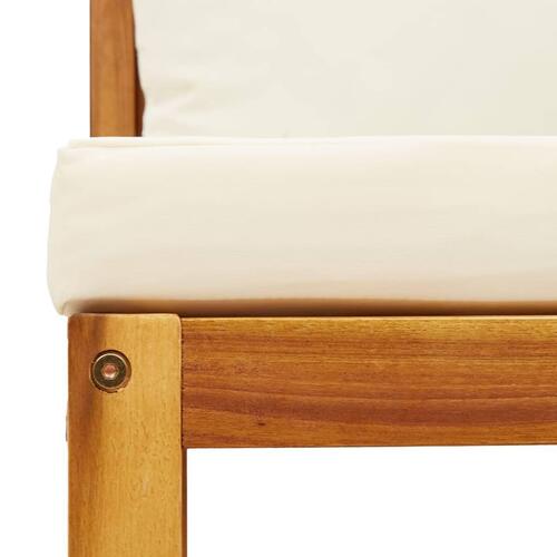 Hjørnemodul til havesofa med hynder massivt akacietræ