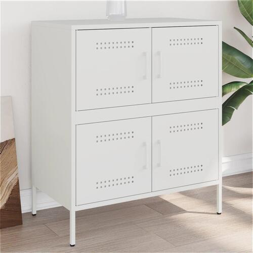 Skab 68x39x79 cm stål hvid