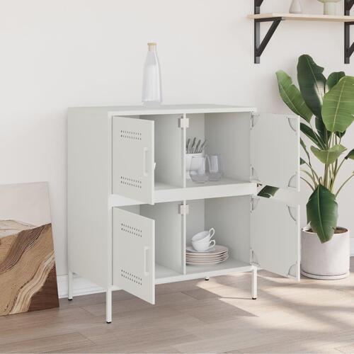 Skab 68x39x79 cm stål hvid