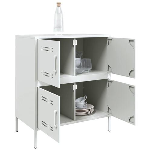 Skab 68x39x79 cm stål hvid