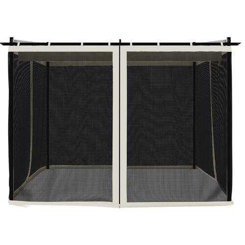 Pavillon 3x3 m mesh-vægge stål cremefarvet
