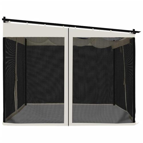 Pavillon 3x3 m mesh-vægge stål cremefarvet
