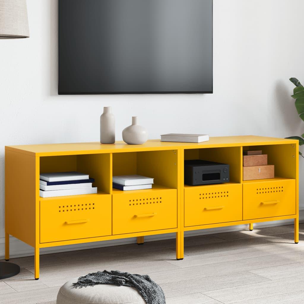 Tv-borde 2 stk. 68x39x50,5 cm stål sennepsgul