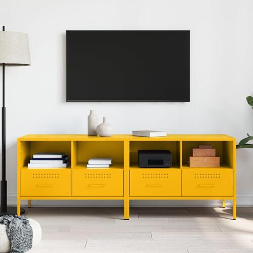 Tv-borde 2 stk. 68x39x50,5 cm stål sennepsgul