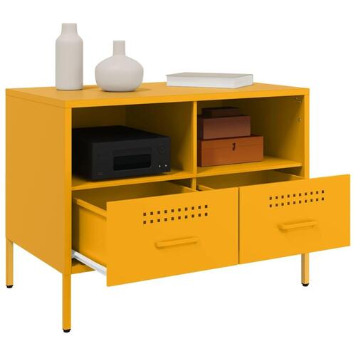 Tv-borde 2 stk. 68x39x50,5 cm stål sennepsgul