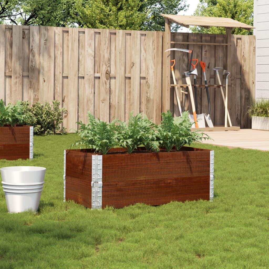 Plantekasse 100x50 cm massivt fyrretræ brun billede