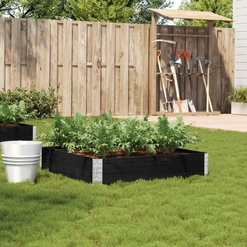 Plantekasse 100x100 cm massivt fyrretræ sort