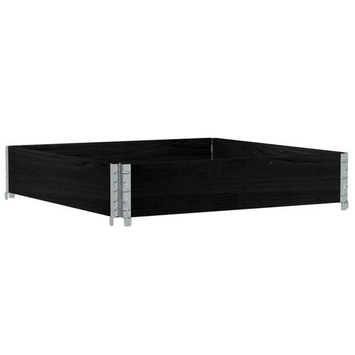 Plantekasse 100x100 cm massivt fyrretræ sort