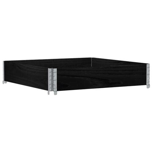 Plantekasse 100x100 cm massivt fyrretræ sort