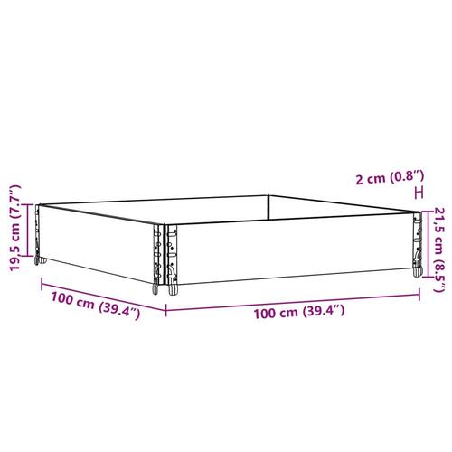 Plantekasse 100x100 cm massivt fyrretræ sort