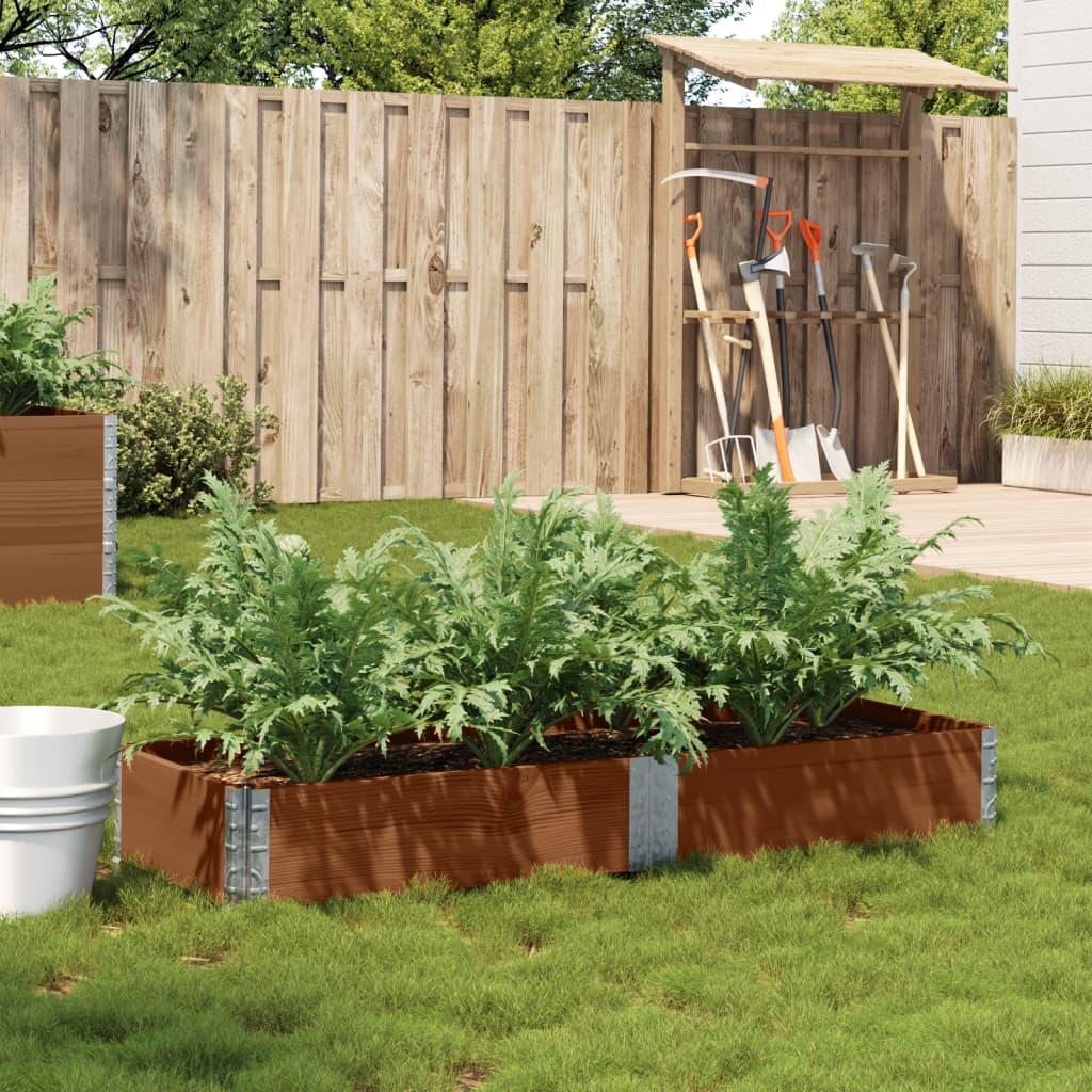 Plantekasse 150x50 cm massivt fyrretræ brun billede