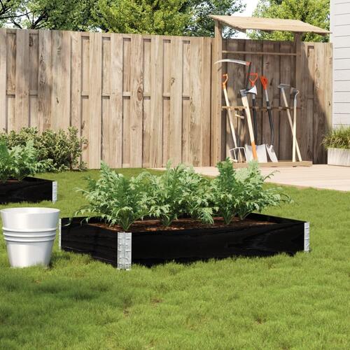 Plantekasse 120x80 cm massivt fyrretræ sort