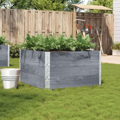 Plantekasse 100x100 cm massivt fyrretræ grå