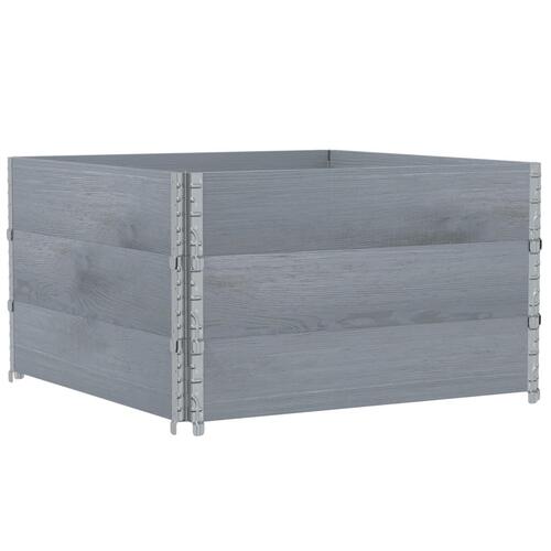 Plantekasse 100x100 cm massivt fyrretræ grå