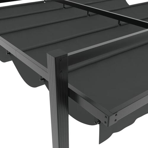 Pavillon med sammenrulleligt tag 3x3 cm aluminium antracitgrå