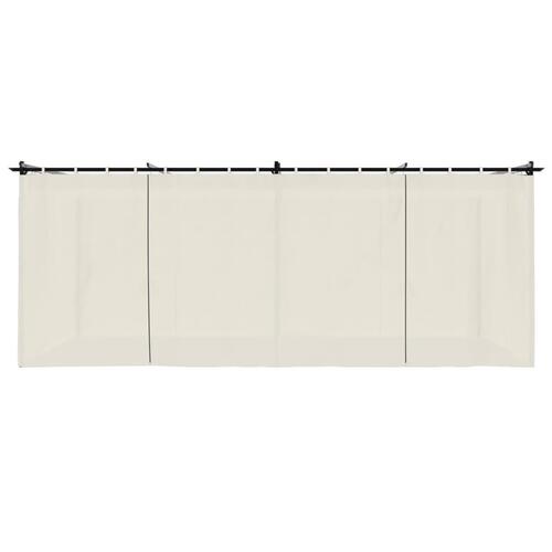 Pavillon 6x3 m med gardiner stål cremefarvet