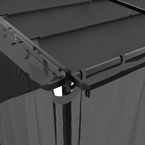 Pavillon 6x3 m mesh-vægge stål antracitgrå