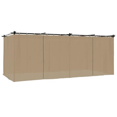 Pavillon 6x3 m med gardiner stål gråbrun