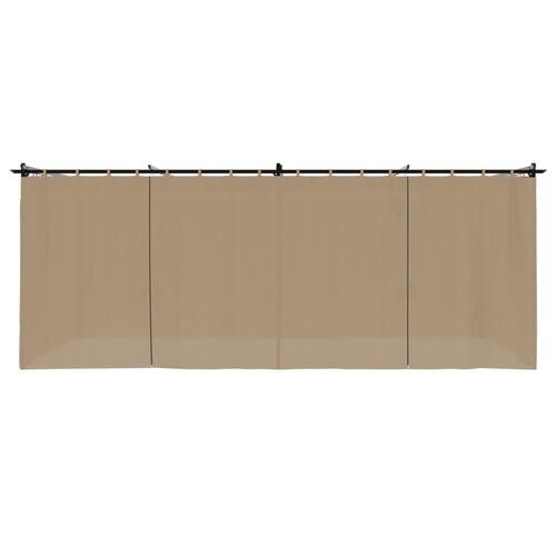 Pavillon 6x3 m med gardiner stål gråbrun