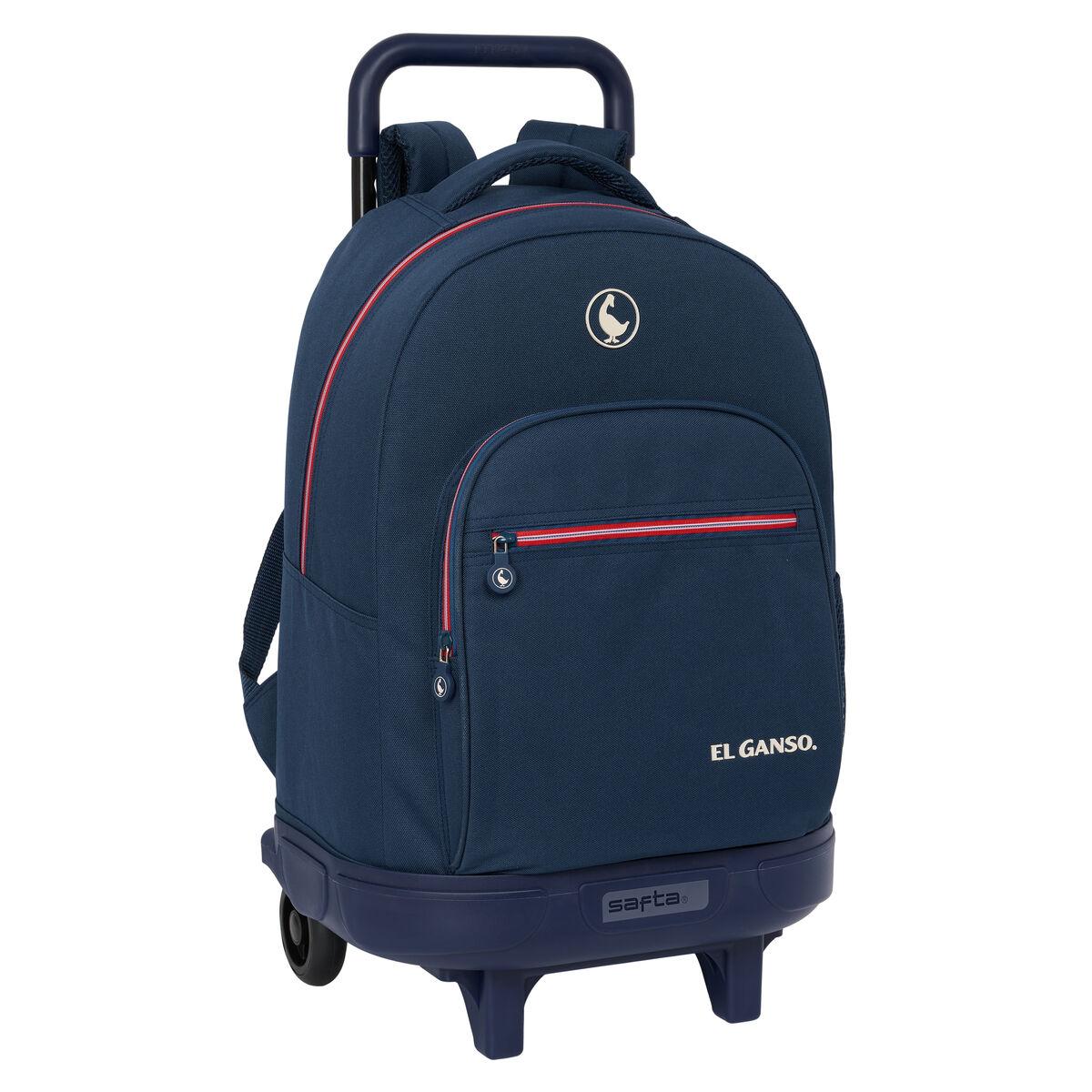 Skolerygsæk med Hjul El Ganso Classic Marineblå 33 X 45 X 22 cm