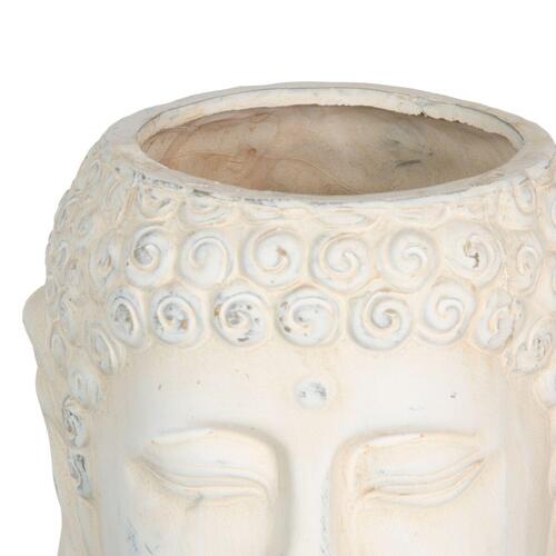 Urtepotte Flødefarvet Terrakotta Buddha Orientalsk 14 x 14 x 15,5 cm