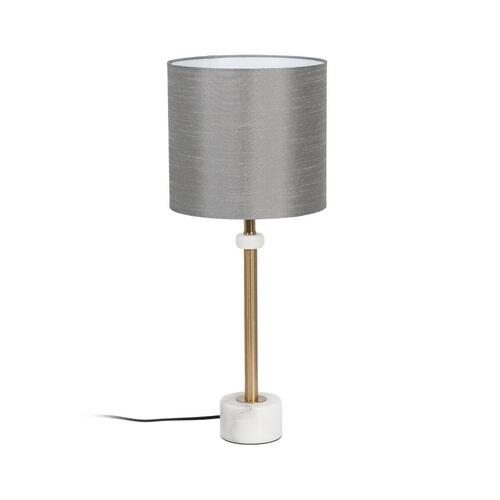 Bordlampe Hvid Grå Gylden Marmor Jern 40 W 25 x 25 x 61 cm